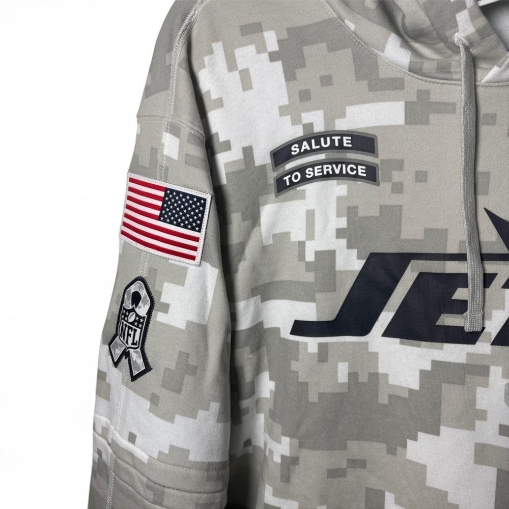Nike NFL Jets Camo Salute to Service Hoodie Sweatshirt Size Large - Picture 2 of 8